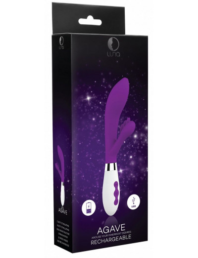 Фиолетовый вибратор-кролик Agave - 23,1 см.