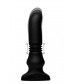 Черный фрикционный вибратор Silicone Vibrating   Thrusting Plug with Remote Control - 17,1 см.