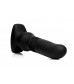 Черный фрикционный вибратор Silicone Vibrating   Thrusting Plug with Remote Control - 17,1 см.