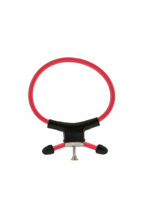 Красно-чёрное эрекционное кольцо с утяжкой RING OF POWER ADJUSTABLE RING