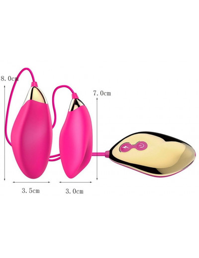 Парные розовые виброяца Sole Egg с пультом