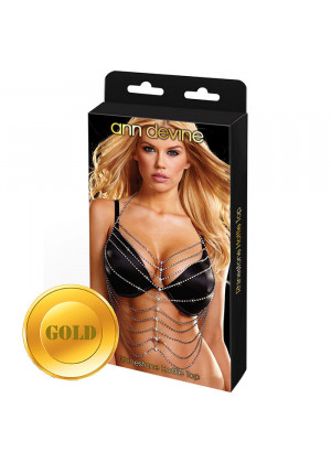Золотистый топ из кристаллов Rhinestone Hottie Top