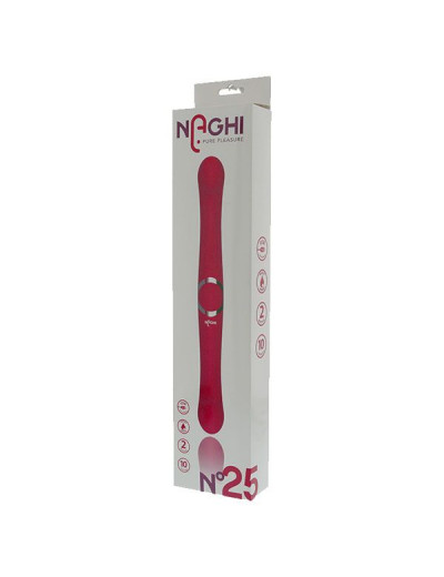 Розовый двусторонний вибратор NAGHI NO.25 - 35 см.