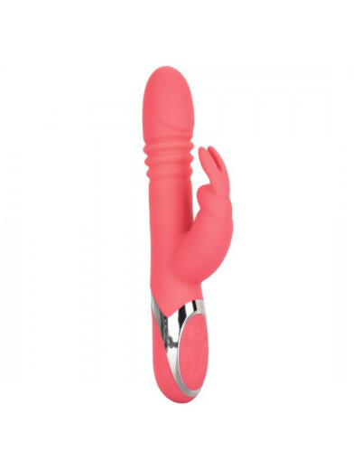 Коралловый вибромассажер-кролик Enchanted Exciter с поступательными движениями