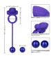 Фиолетовое эрекционное кольцо с утяжелителем Silicone Rechargeable Dual Rockin Rim Enhancer