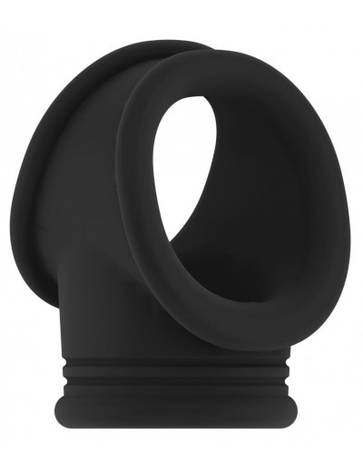 Черное эрекционное кольцо для пениса и мошонки No48 Cockring with Ball Strap