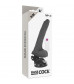 Черный вибратор на мощной присоске Basecock Realistic Vibrator Remote Control - 19 см.