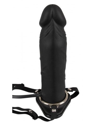Полый страпон с эффектом увеличения Inflatable Strap-On - 18,5 см.