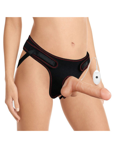 Женский страпон с вибрацией Vibrating Easy Strapon Set 7.5 - 20 см.