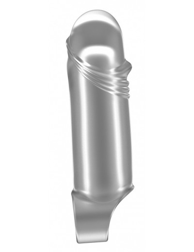 Прозрачная увеличивающая насадка с кольцом N35 Stretchy Thick Penis - 15,2 см.