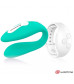 Зеленый вибратор для пар с белым пультом-часами Weatwatch Dual Pleasure Vibe