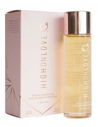 Массажное масло с ароматом мартини и личи High On Love Massage Oil Lychee Martini  - 120 мл.