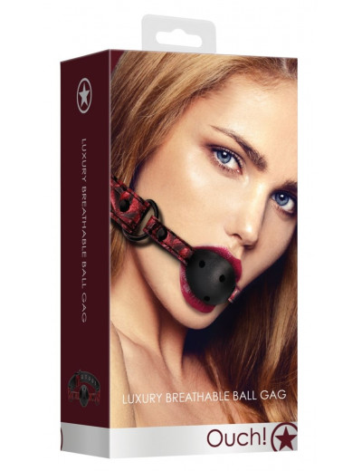 Черно-красный кляп-шарик Breathable Luxury Ball Gag
