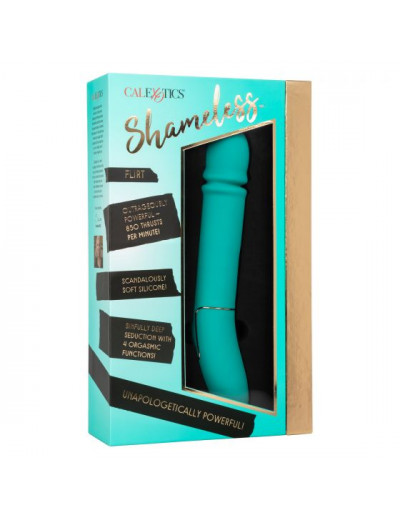 Бирюзовый гладкий вибратор Shameless Flirt - 25,5 см.