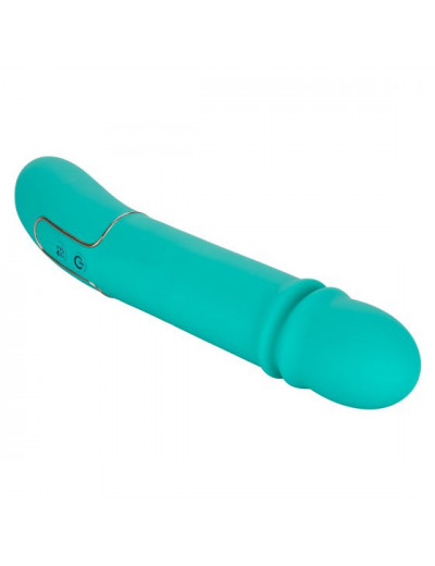 Бирюзовый гладкий вибратор Shameless Flirt - 25,5 см.