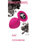 Средняя розовая анальная пробка Emotions Cutie Medium с чёрным кристаллом - 8,5 см.