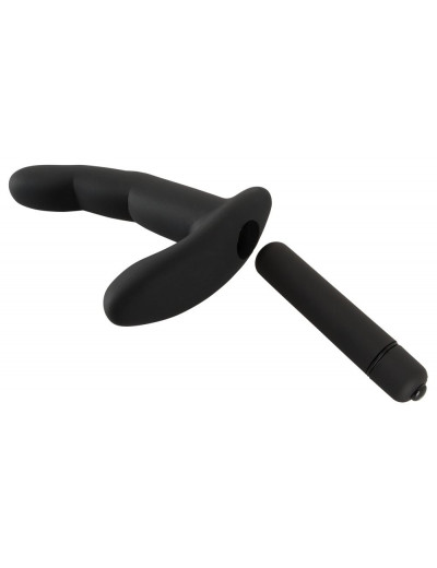 Черный вибромассажер простаты Naughty Finger Prostate Vibe - 13,8 см.
