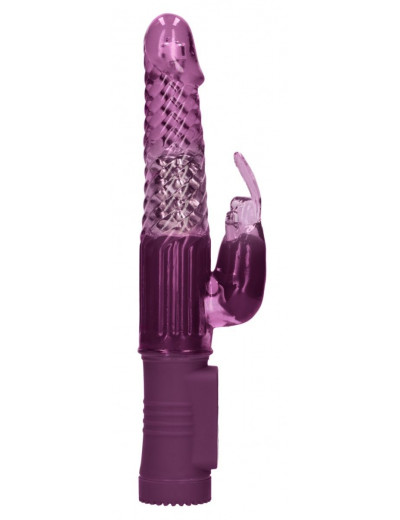 Фиолетовый вибратор-кролик Rotating Rabbit - 23 см.