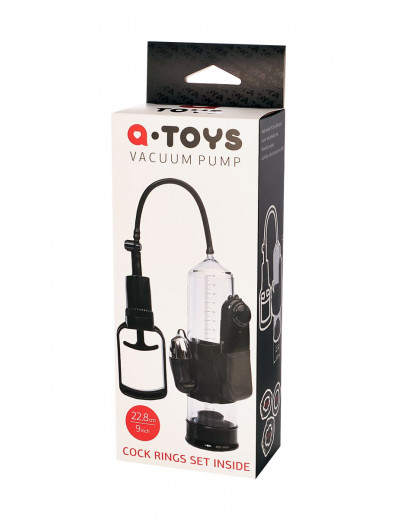Вакуумная помпа A-toys с вибропулей и эрекционными кольцами
