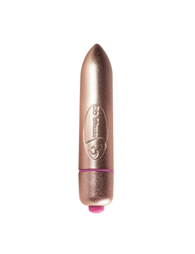 Золотистый мини-вибратор RO-80MM 7-SPEED GOLD - 8 см.