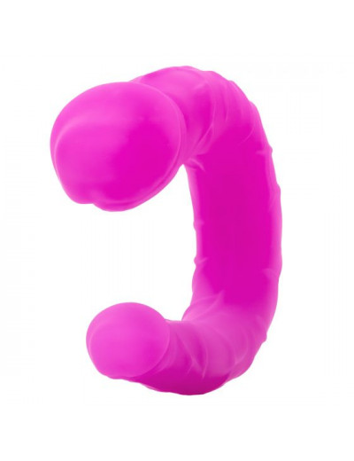 Розовый двусторонний фаллоимитатор Silicone Double Dong AC/DC - 30,5 см.