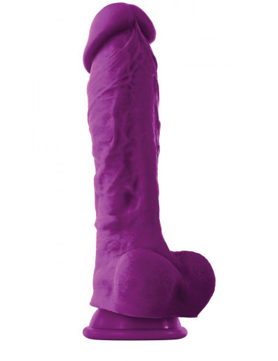 Фиолетовый фаллоимитатор на присоске ColourSoft  8  Soft Dildo - 23,5 см.