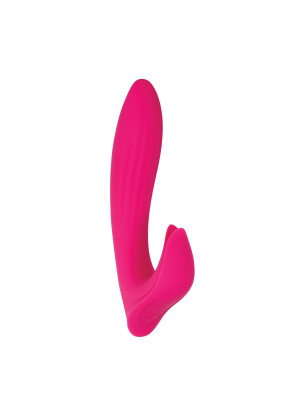 Розовый вибратор с клиторальным отростком Bliss Vibrator - 17,8 см.