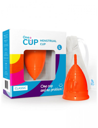 Оранжевая менструальная чаша OneCUP Classic - размер L