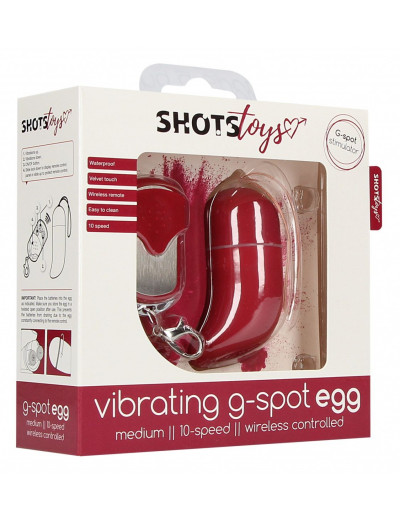 Красное виброяйцо Medium Wireless Vibrating G-Spot Egg с пультом - 7,5 см.