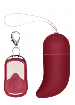 Красное виброяйцо Medium Wireless Vibrating G-Spot Egg с пультом - 7,5 см.