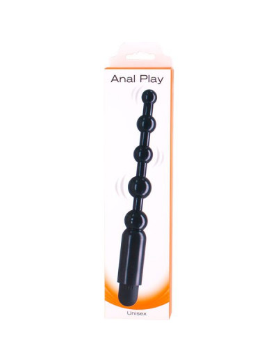 Черная виброцепочка ANAL PLAY - 12,5 см.