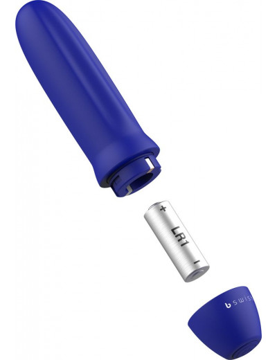 Синяя рельефная вибропуля Bmine Basic Reflex - 7,6 см.