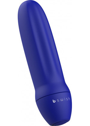 Синяя рельефная вибропуля Bmine Basic Reflex - 7,6 см.