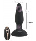 Черная анальная вибропробка с пульсацией в нижней части Thumping Anus Butt Plug - 15 см.