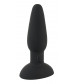 Черная анальная вибропробка с пульсацией в нижней части Thumping Anus Butt Plug - 15 см.