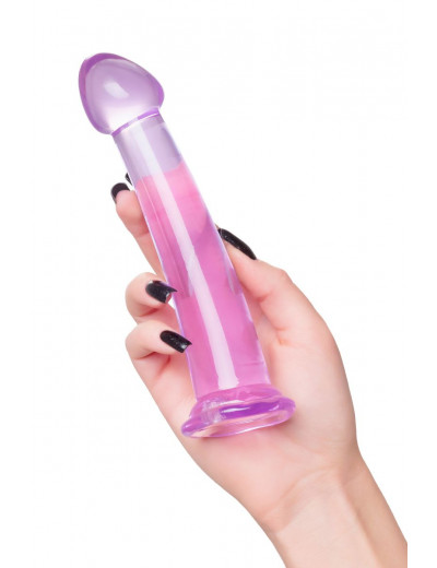 Фиолетовый фаллоимитатор Jelly Dildo M - 18 см.