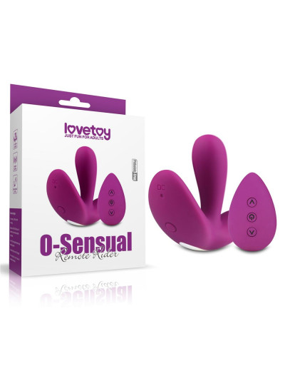 Фиолетовый вибромассажер O-Sensual Remote Rider с пультом ДУ