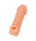 Телесная закрытая насадка с венками Cock Sleeve 006 Size S - 13,8 см.