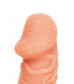 Телесная закрытая насадка с венками Cock Sleeve 006 Size S - 13,8 см.