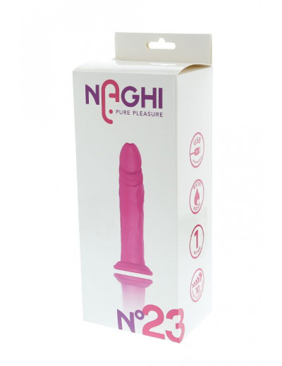 Розовый вибратор NAGHI NO.23 RECHARGEABLE VIBRATOR - 17 см.
