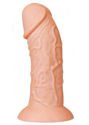Телесный фаллоимитатор-гигант 9.5 Realistic Curved Dildo - 24 см.