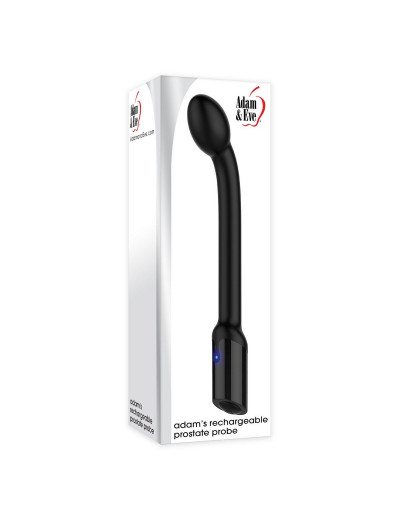Черный вибростимулятор простаты Rechargeable Prostate Probe - 21,7 см.