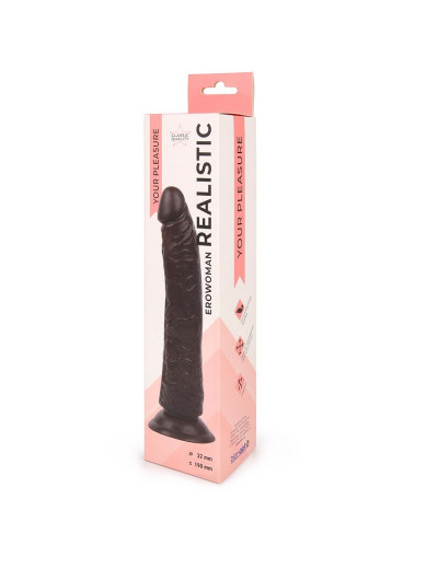 Фаллоимитатор-реалистик Erowoman коричневого цвета - 22 см.