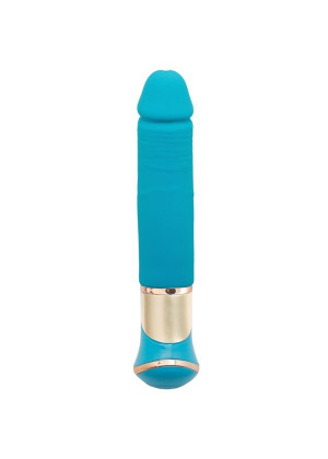 Голубой перезаряжаемый вибратор ECSTASY Deluxe Greedy Dong - 19,5 см.