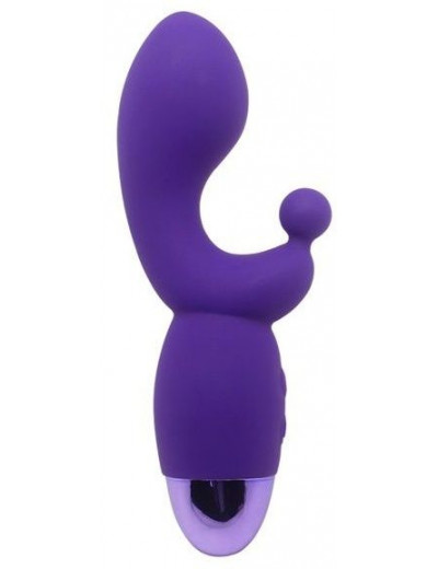 Фиолетовый вибратор INDULGENCE Rechargeable G Kiss - 16,5 см.