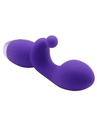 Фиолетовый вибратор INDULGENCE Rechargeable G Kiss - 16,5 см.