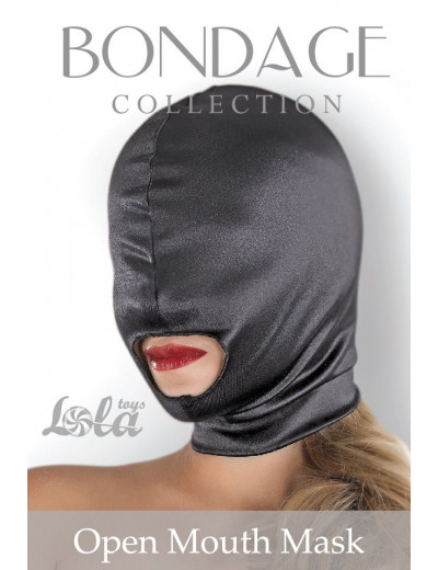 Чёрная шлем-маска Open Mouth Mask с вырезом для рта