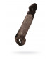 Чёрная насадка на пенис Tс подхватом - 19,5 см.