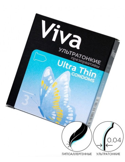Ультратонкие презервативы VIVA Ultra Thin - 3 шт.