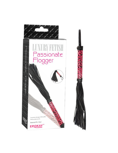 Аккуратная плетка с красной рукоятью Passionate Flogger - 39 см.